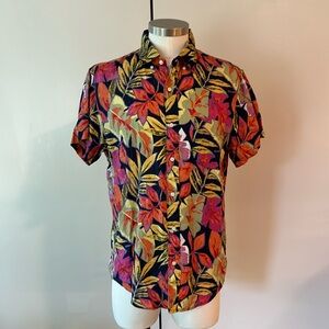 J.Crew linen bold print summer vacation shirt